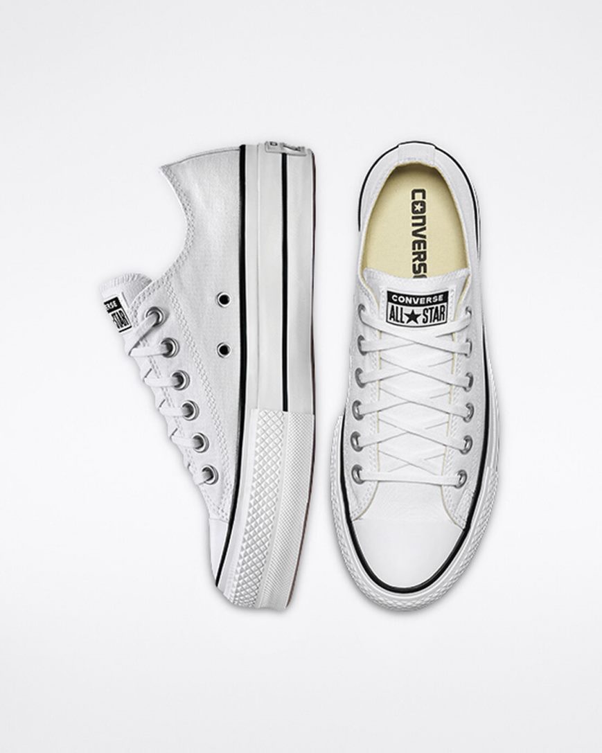 Topanky Na Platforme Converse Chuck Taylor All Star Lift Platene Nizke Damske Biele Čierne Biele | SK CIFGM8